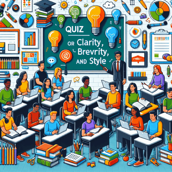 Quiz sur l’édition pour la clarté, la concision et le style – AI Quiz Theme Image